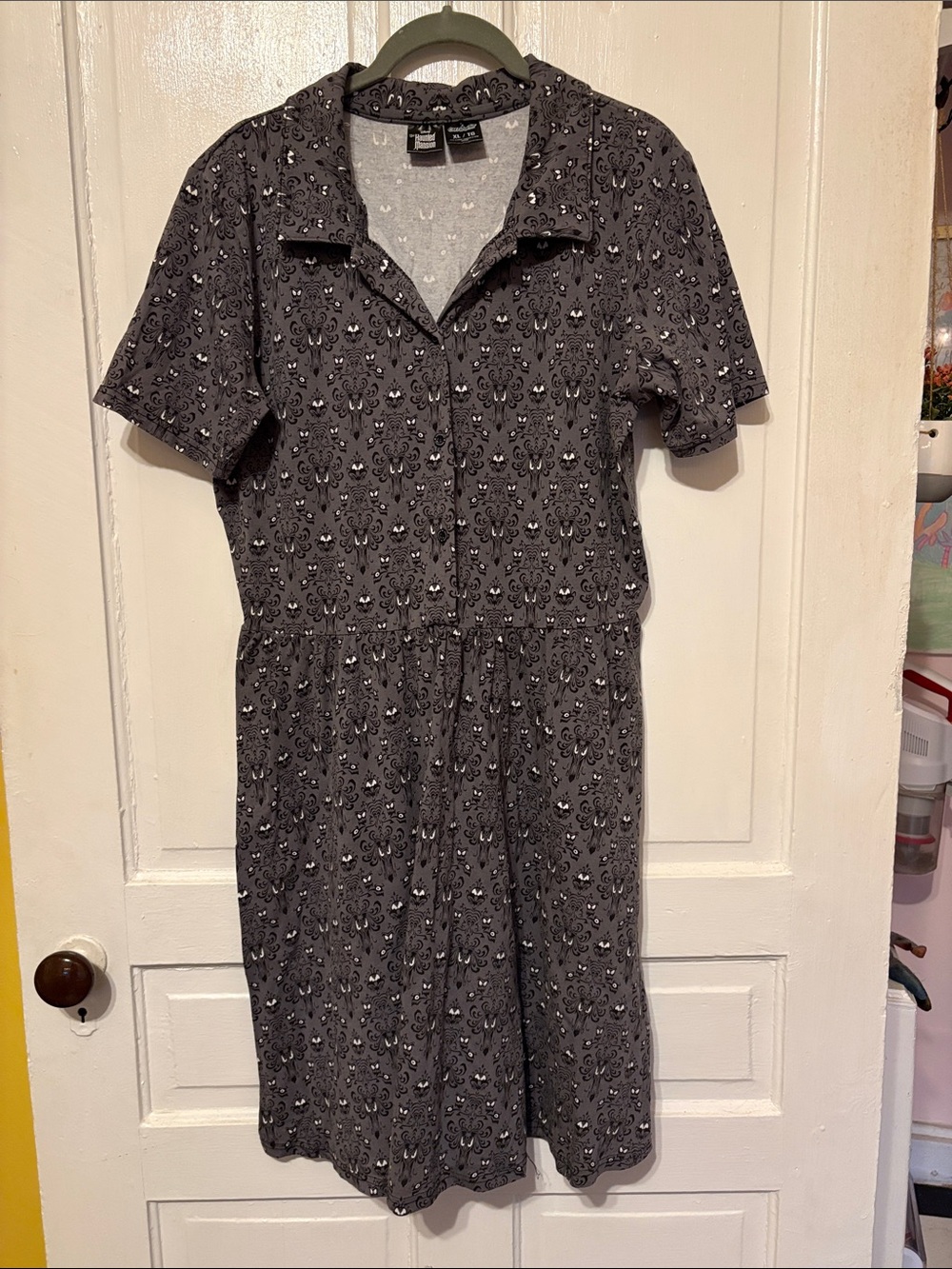 Casual Collared Gray Short-Sleeve Women's Dress